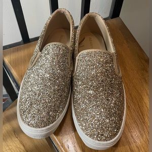 Old Navy Gold Glitter Slip On Sneakers